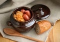 Stew cabbage with a sausage Royalty Free Stock Photo