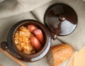 Stew cabbage with a sausage Royalty Free Stock Photo