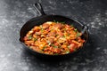 Stew cabbage with a sausage and bacon. Royalty Free Stock Photo