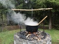 Balkan traditional fat food for a piknik near forest