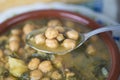 Stew of chickpeas and spinach Royalty Free Stock Photo
