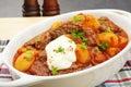 Stew Hungarian Beef Goulash Gulyas with Sour Cream