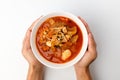Kimchi stew on white background Royalty Free Stock Photo
