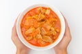 Kimchi stew on white background Royalty Free Stock Photo