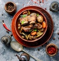 Stew meat-beef Bourguignon Royalty Free Stock Photo