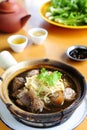 Stew of pork and herbal soup Royalty Free Stock Photo