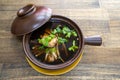 Stew of pork and herbal soup, ba kut teh,Malaysian stew of pork and herbal soup Royalty Free Stock Photo