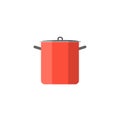 stew pot kitchen tools flat design vector illustration. Kitchenware icon Royalty Free Stock Photo