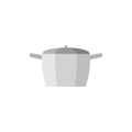 stew pot kitchen tools flat design vector illustration. Kitchenware icon Royalty Free Stock Photo