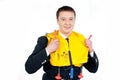 Steward with life jacket Royalty Free Stock Photo