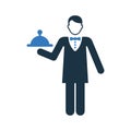 Steward, service waiter icon. Vector graphics