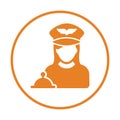 Steward, service waitress icon. orange color vector