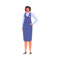 Stewardess or air hostess of inflight service, flat vector illustration isolated.