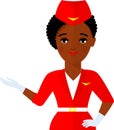 Stewardess air hostess in Uniform in Flat Style.