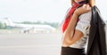 Stewardess on the airfield.