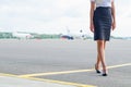 Stewardess on the airfield.