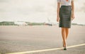 Stewardess on the airfield.