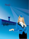 Stewardess airport travel flight Royalty Free Stock Photo