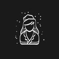 Sketch icon in black - Stewardess avatar