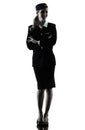 Stewardess cabin crew woman standing isolated silhouette