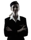 Stewardess cabin crew woman standing silhouette