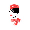 Stewardess in a garrison cap and a scarf. Avatar