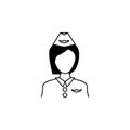 stewardess icon. Avatar element of professions for mobile concept and web apps. Thin line icon for website design and development Royalty Free Stock Photo
