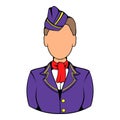 Stewardess icon in icon cartoon