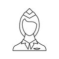 Stewardess icon, outline style