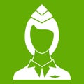 Stewardess icon green