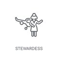 stewardess linear icon. Modern outline stewardess logo concept o