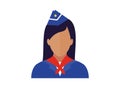 Stewardess professional logo design. Person Profile, Avatar Symbol, Female people icon.