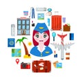 Stewardess and travel objects