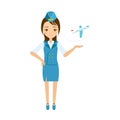 Stewardess Vector Illustration.