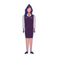 Stewardess woman sanding icon