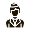 Stewardess Woman Silhouette Icon Vector