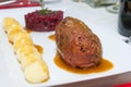 Stewed beef roulade close-up Royalty Free Stock Photo