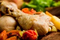 Stewed Chicken with vegetables Royalty Free Stock Photo