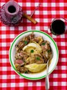 Stewed lamb with cabbage Royalty Free Stock Photo