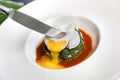 Stewed nettle with butter, cheese and poached egg.