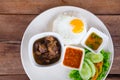 Stewed pork leg and egg with rice Royalty Free Stock Photo