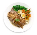 Stewed pork leg without rice and egg in Brown sweet Royalty Free Stock Photo