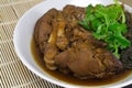 Stewed pork leg on rice thai food Royalty Free Stock Photo