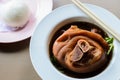 Stewed Pork leg and steamed bun Royalty Free Stock Photo