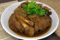 Stewed pork leg - thai food Royalty Free Stock Photo