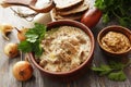 Stewed pork with mustard sauce Royalty Free Stock Photo