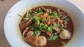 Stewed pork soup with morning glory and bean sprout Royalty Free Stock Photo