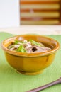 Stewed pork soup with morning glory and bean sprout Royalty Free Stock Photo