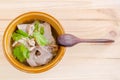 Stewed pork soup with morning glory and bean sprout. Royalty Free Stock Photo