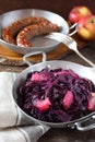 Stewed red cabbage with spicery and apples Royalty Free Stock Photo